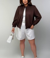 Стильный бомбер из замши YM-71399A18