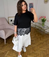 Футболка с кружевом YM-7177A14
