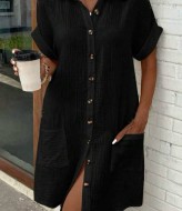 Платье с пуговицами и накладными карманами LSA-696A400