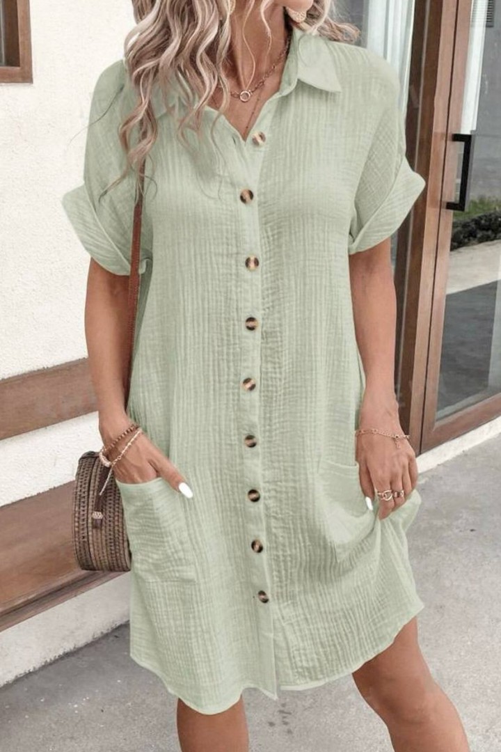 Платье с пуговицами и накладными карманами LSA-696A400