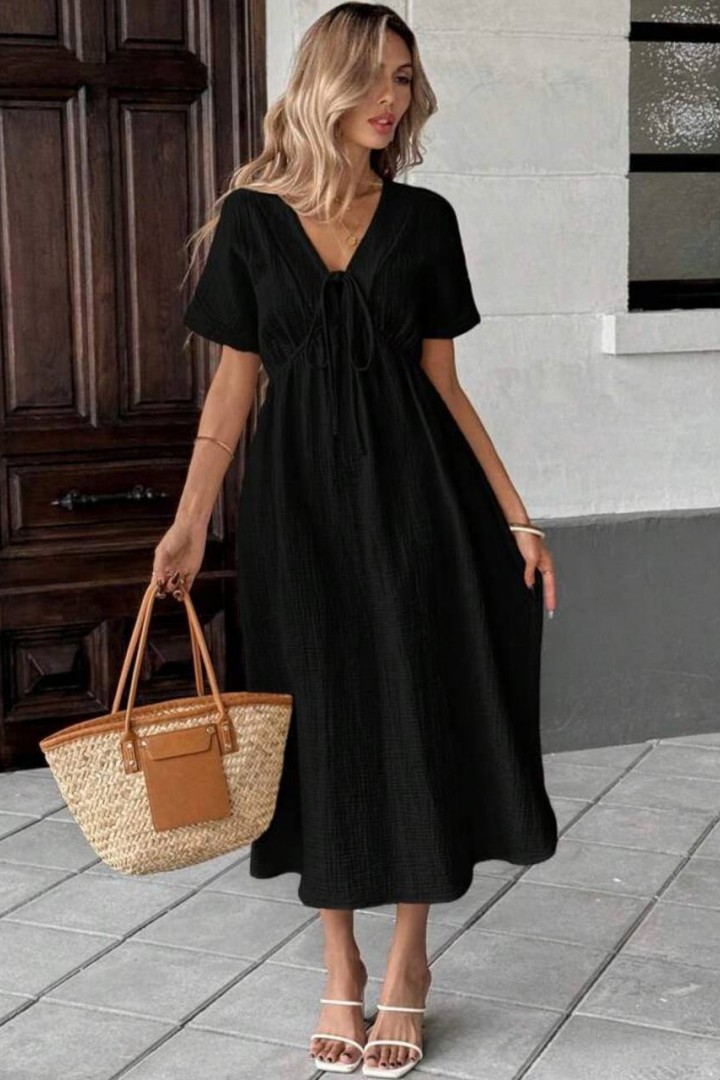 Легка сукня с завязками на груді LSA-739A400