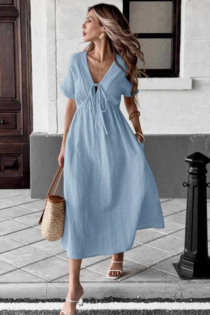 Легка сукня с завязками на груді LSA-739A400