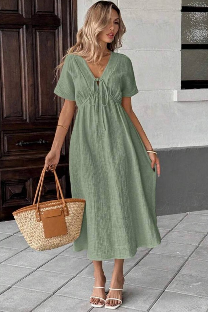 Легка сукня с завязками на груді LSA-739A400