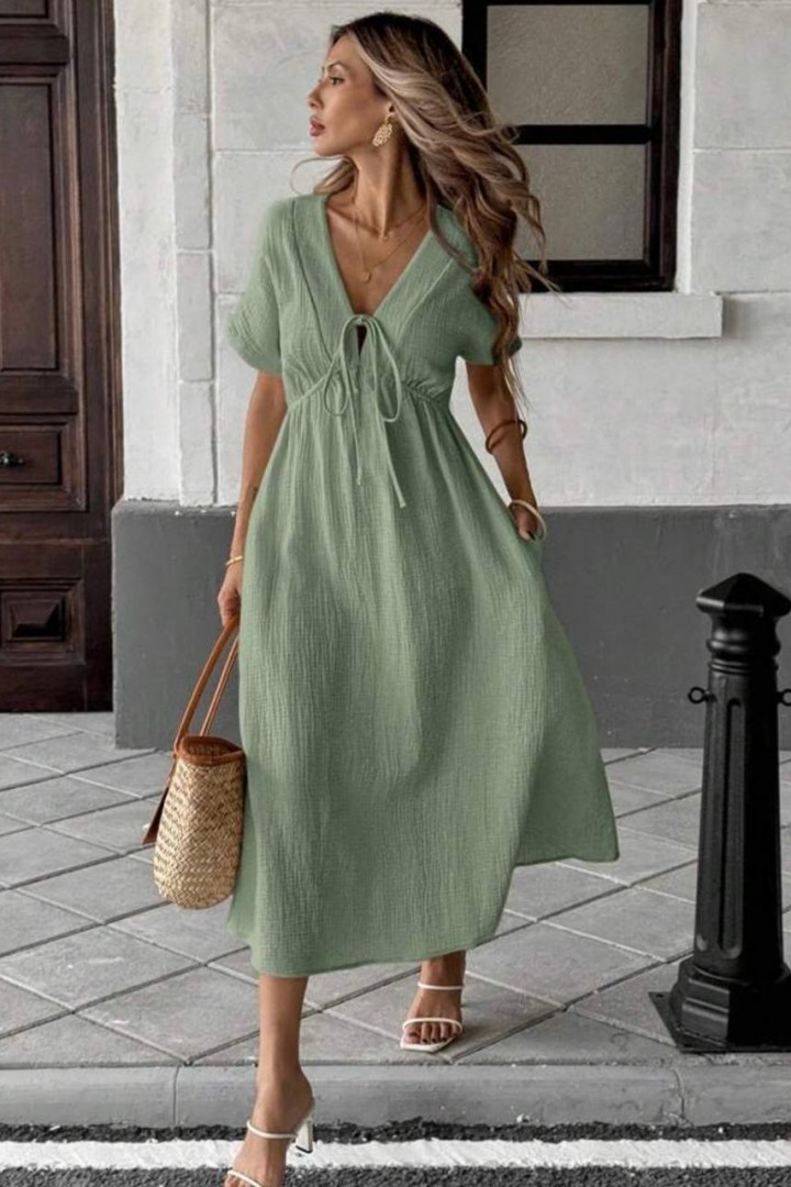 Легка сукня с завязками на груді LSA-739A400