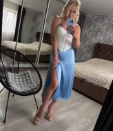 Шелковая юбка с разрезом  MIS-188A300