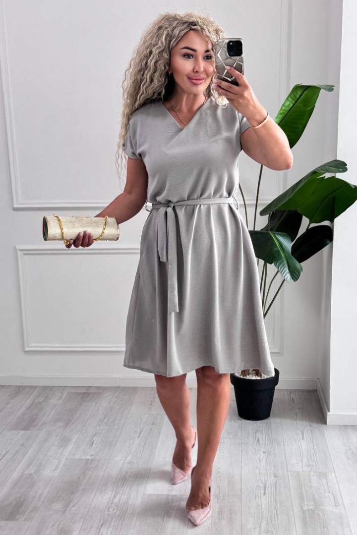 Повседневное платье с поясом IND-2085A400