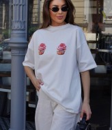 Женская белая футболка  SP-690A430