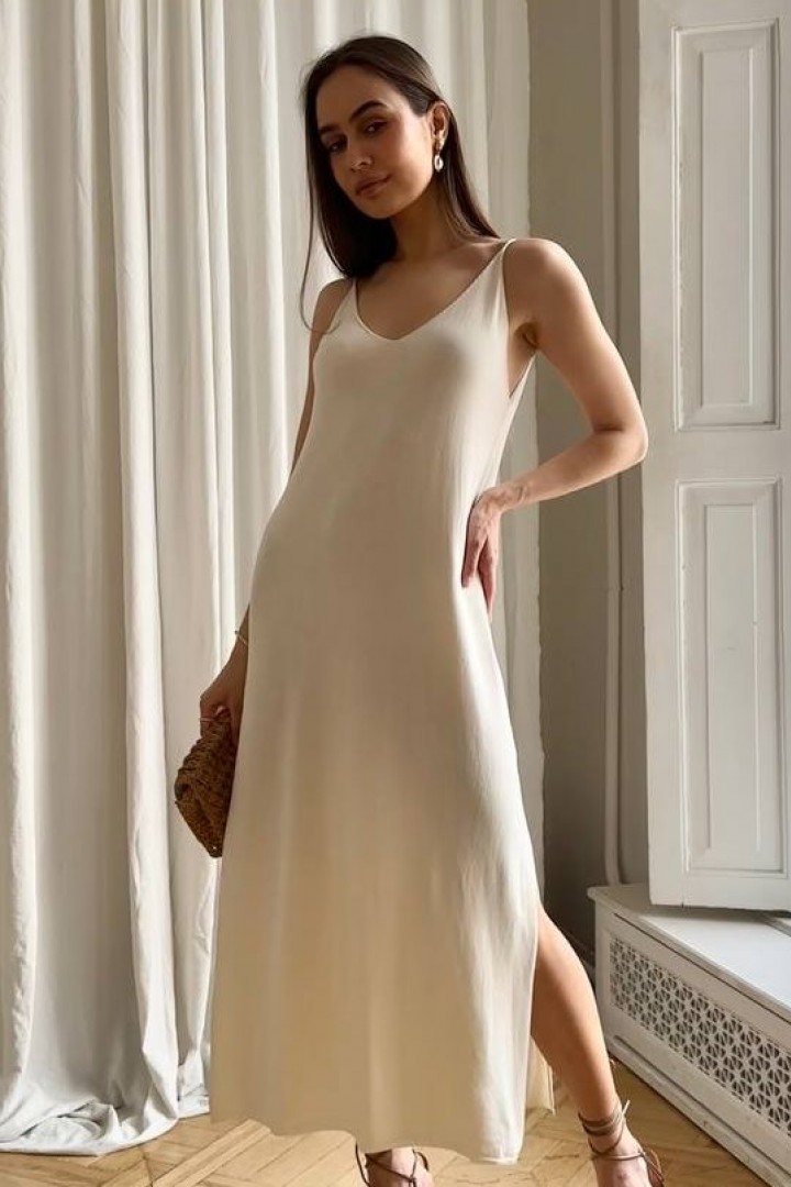 Однотонный сарафан миди AUR-202A630