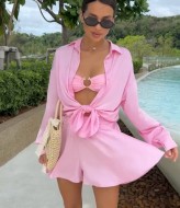 Шелковый костюм с шортами DMP-R1806A440