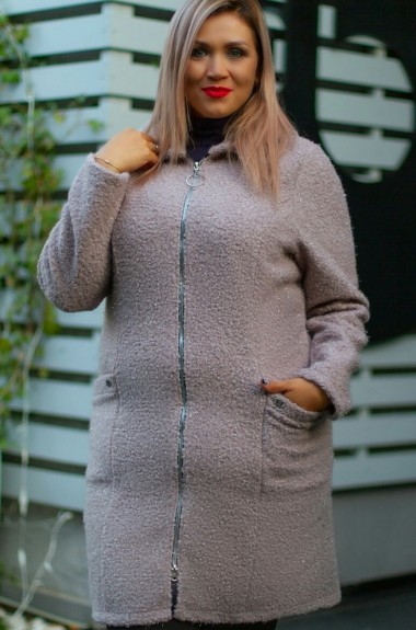 Короткое пальто с капюшоном женское TBY-171A600