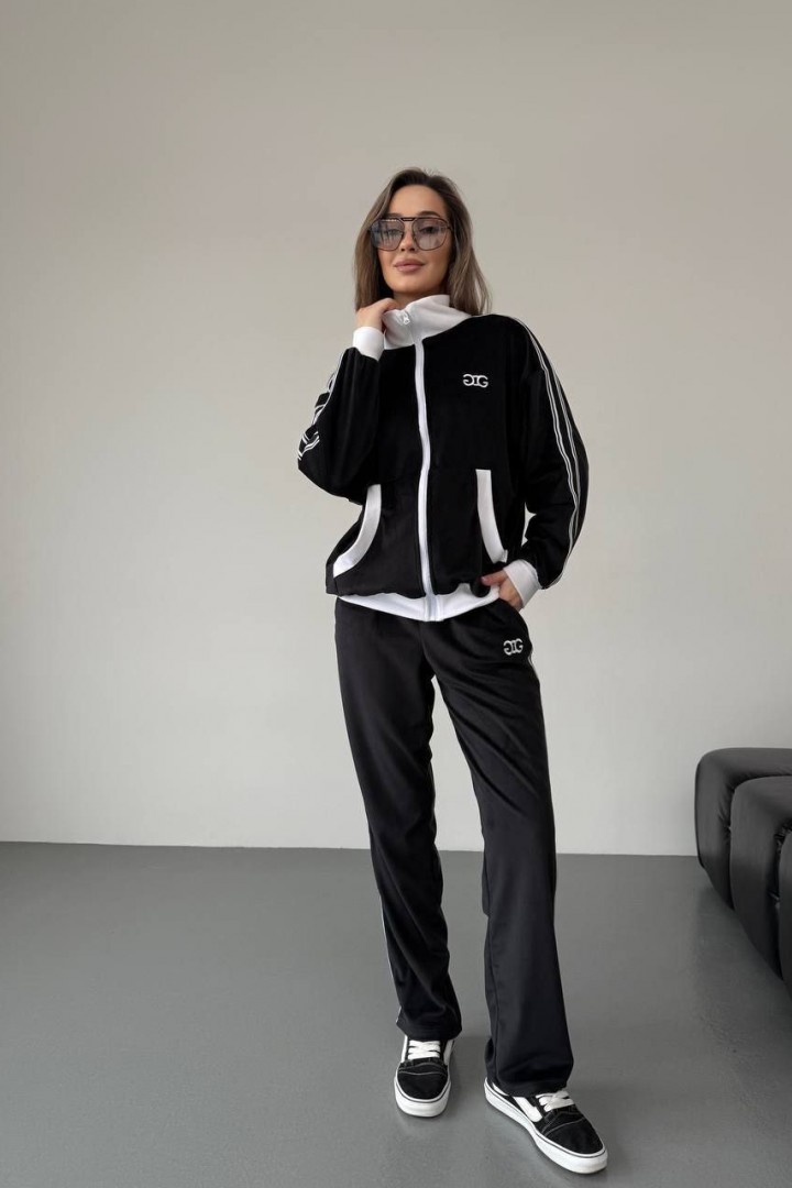 Велюровый костюм с лампасами SNV-10127A700