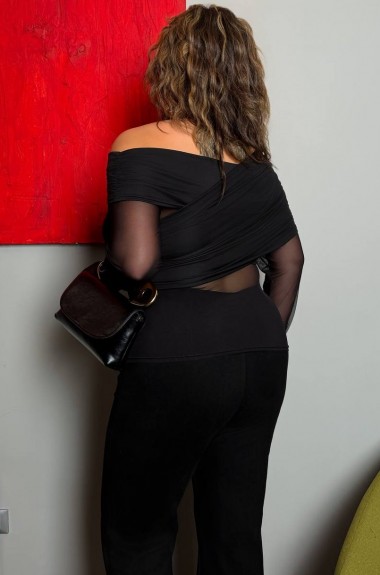 Великолепная кофта с рукавами сетка YM-7051.22A15