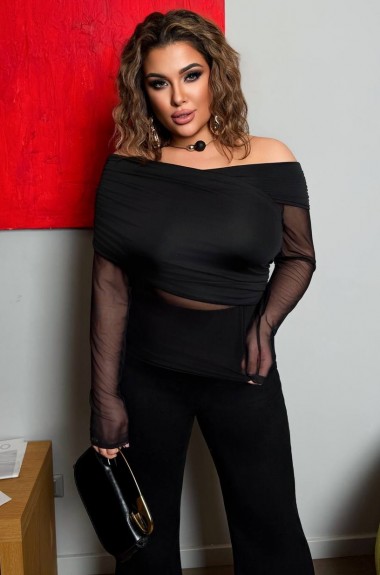 Великолепная кофта с рукавами сетка YM-7051.22A15