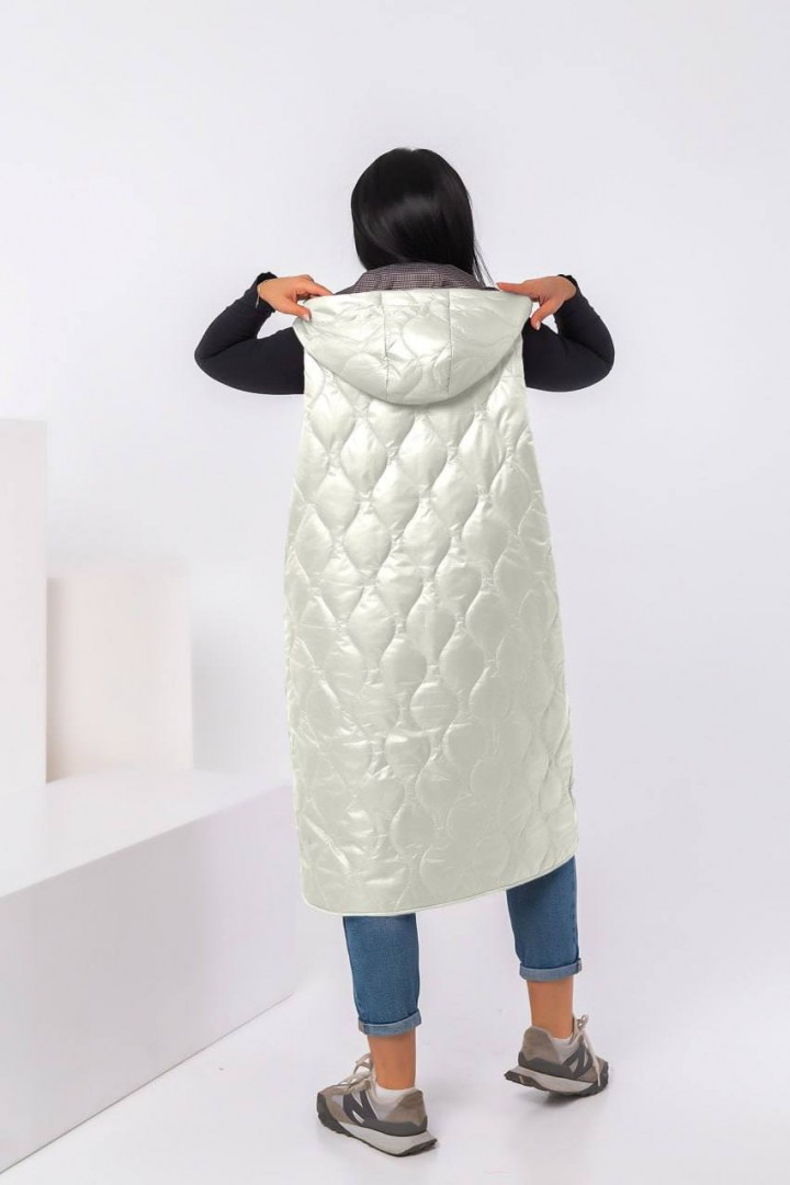 Удлиненный жилет с капюшоном QUA-3192A650