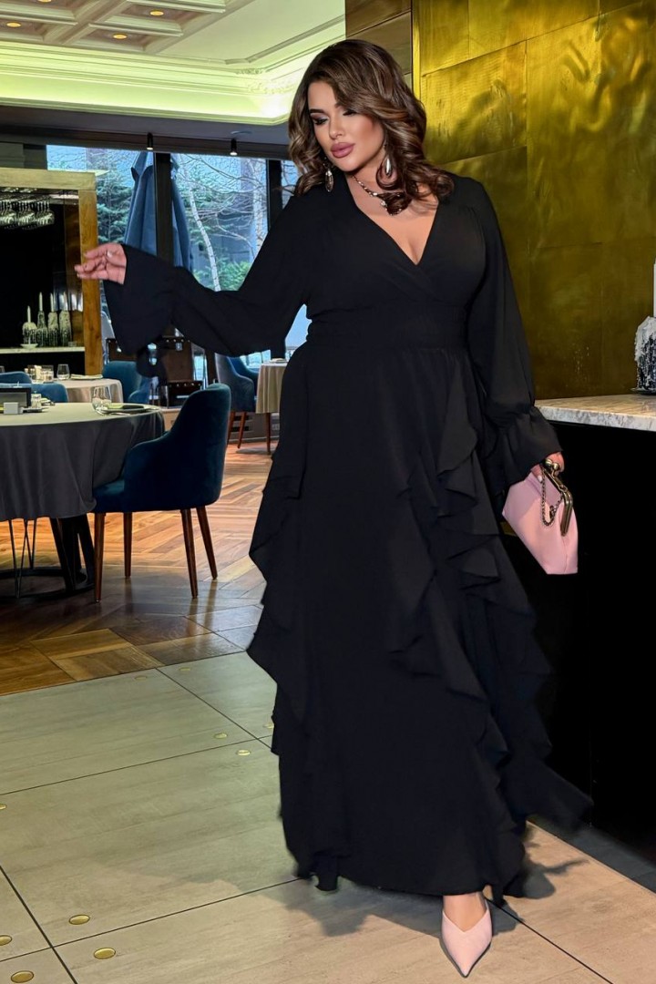 Длинное платье с воланами YM-7147.1A24