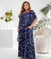 Штапельное платье большого размера  NU-1406A19