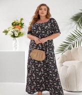 Штапельное платье большого размера  NU-1406A19