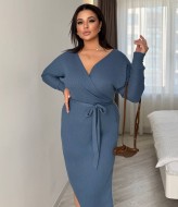 Повседневное платье с разрезом на ноге  AB-1788A13