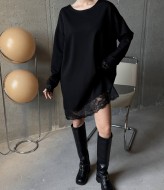 Свободное платье с длинным рукавом  UNO-091A700