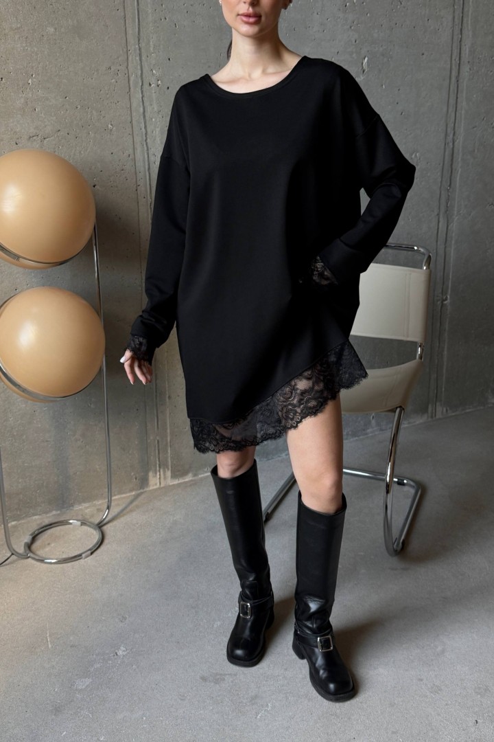 Свободное платье с длинным рукавом  UNO-091A700