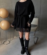 Свободное платье с длинным рукавом  UNO-091A700