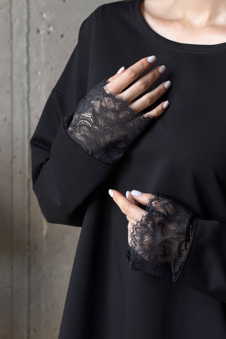 Свободное платье с длинным рукавом  UNO-091A700