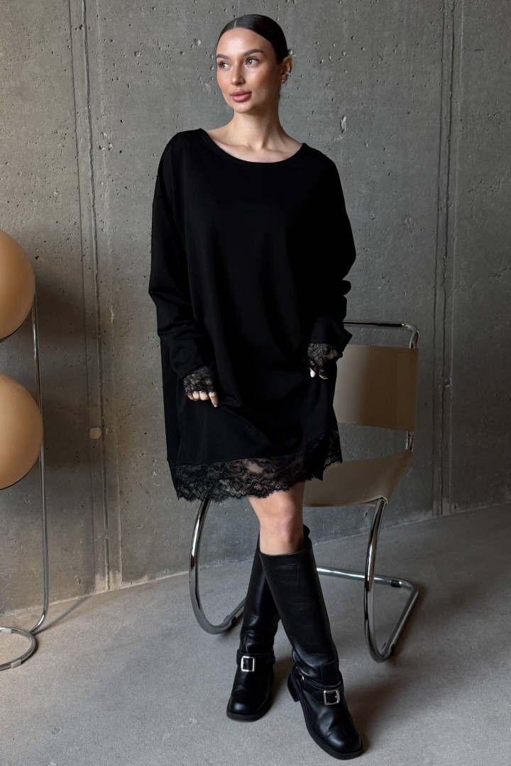 Свободное платье с длинным рукавом  UNO-091A700