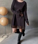 Свободное платье с длинным рукавом  UNO-091A700