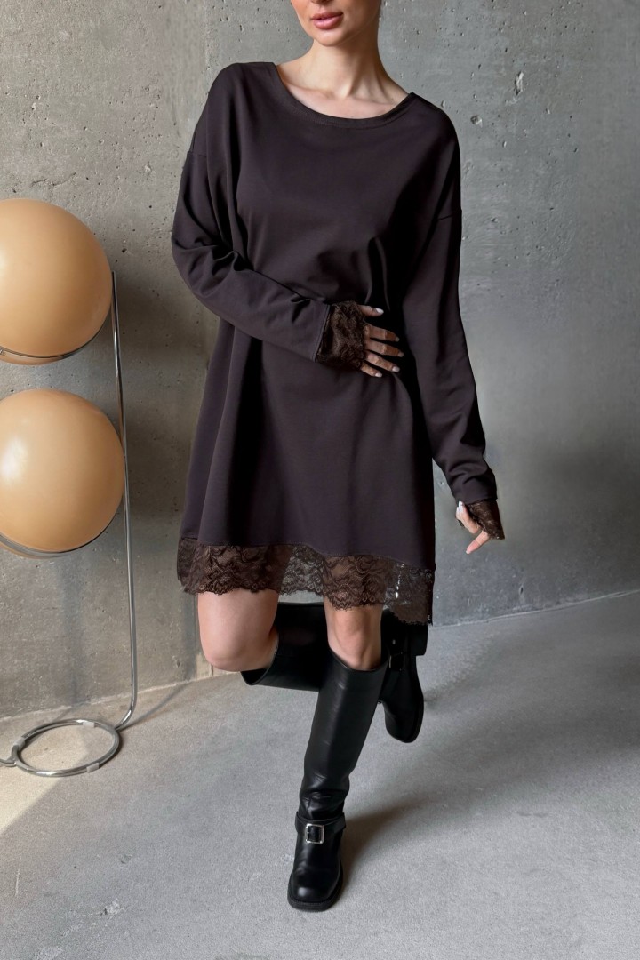 Свободное платье с длинным рукавом  UNO-091A700