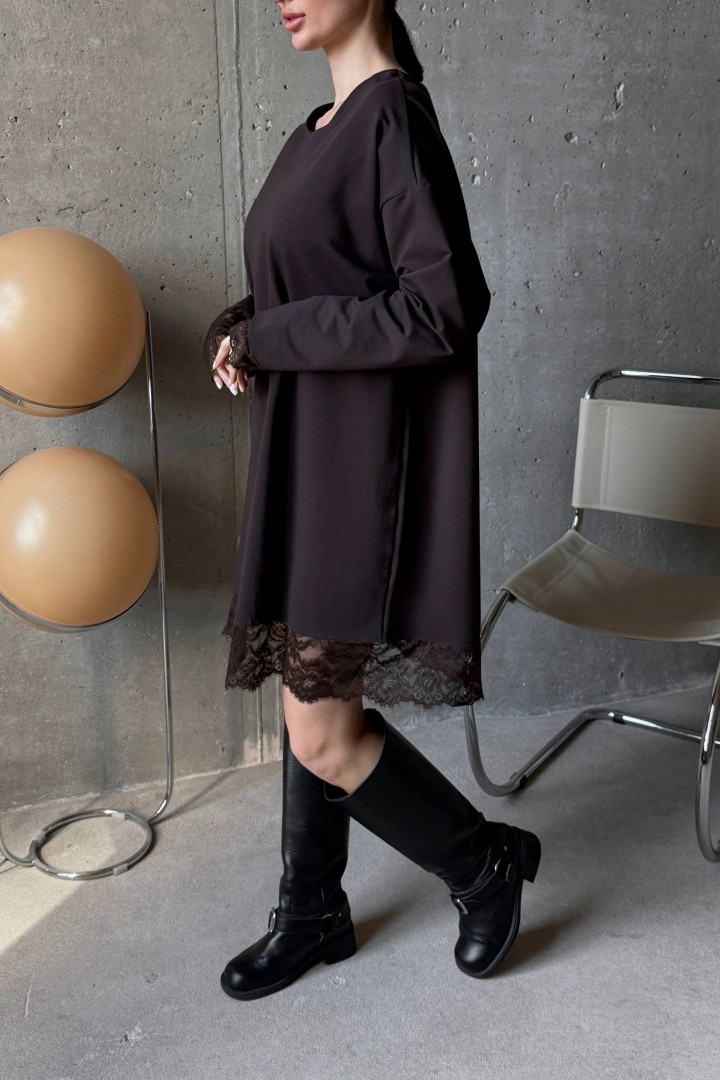 Свободное платье с длинным рукавом  UNO-091A700