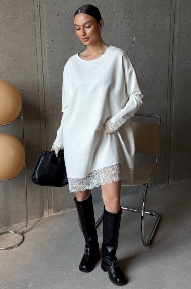 Свободное платье с длинным рукавом  UNO-091A700