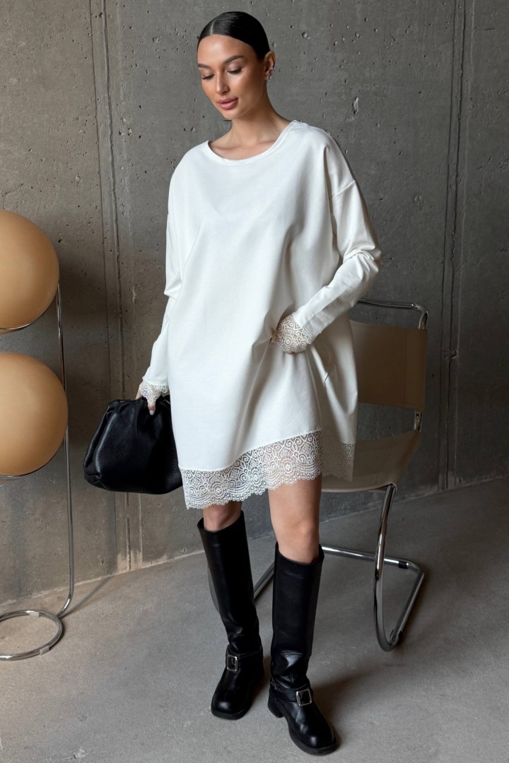 Свободное платье с длинным рукавом  UNO-091A700