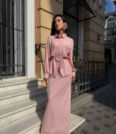 Льняной костюм с юбкой  DN-250A750