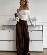 Шелковые брюки на резинке KL-830A350