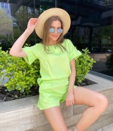 Льняной костюм с шортами женский  VMS-0026A350