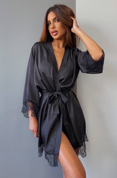 Шелковый халат короткий LIB-8905A480 Шелковый халат короткий LIB-8905A480