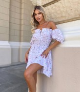 Белое платье в цветочек VM-10488A330