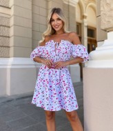 Белое платье в цветочек VM-10488A330