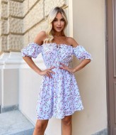 Белое платье в цветочек VM-10488A330