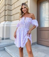 Белое платье в цветочек VM-10488A330