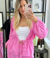 Льняной брючный костюм женский EST-5638A600