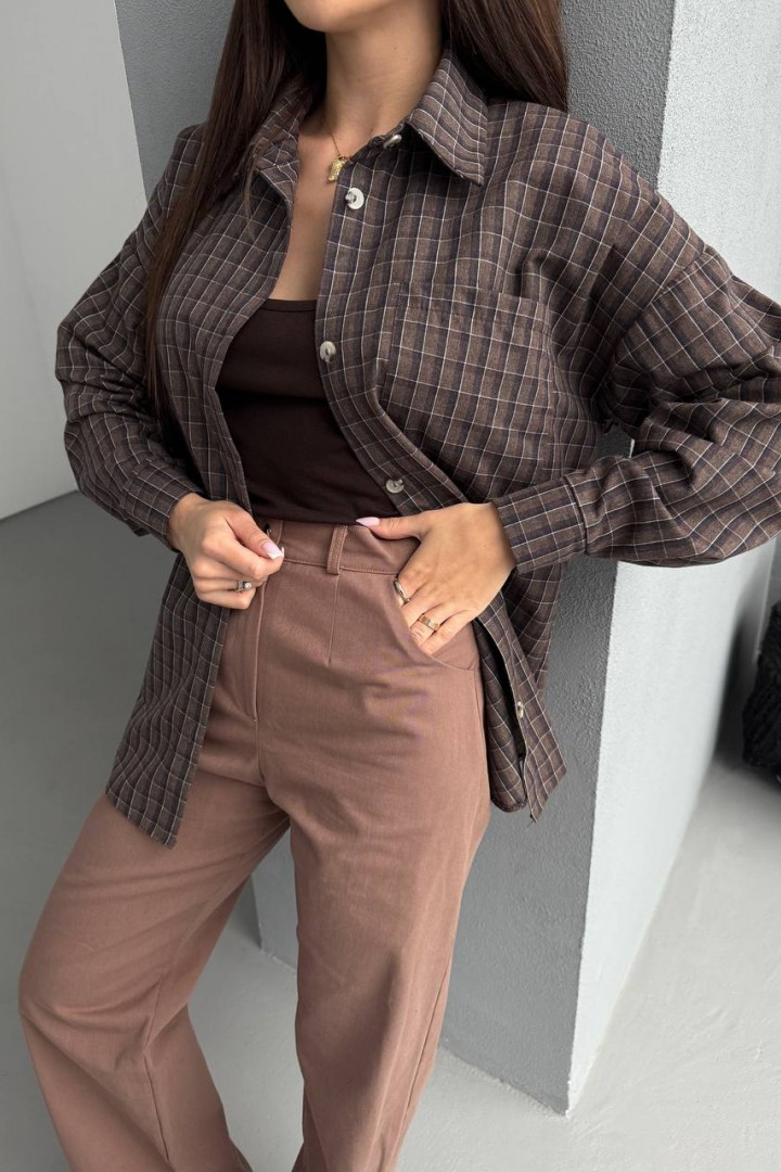 Рубашка в мелкую клетку женская  BB-022A550