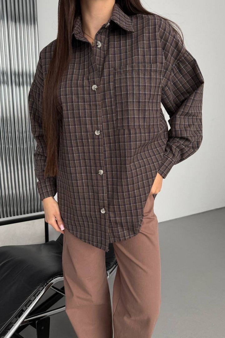 Рубашка в мелкую клетку женская  BB-022A550
