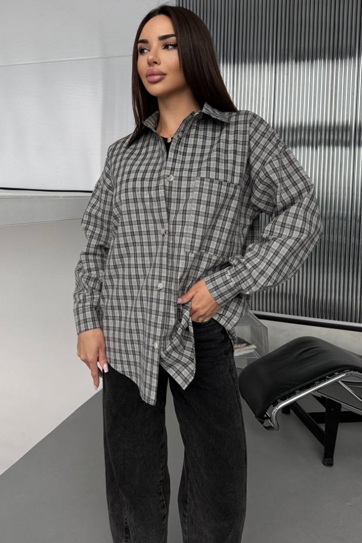 Рубашка в мелкую клетку женская  BB-022A550