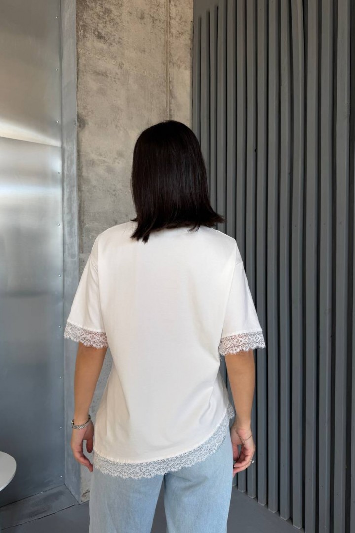 Футболка с кружевом AVB-136A420