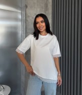 Футболка с кружевом AVB-136A420