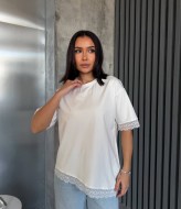 Футболка с кружевом AVB-136A420