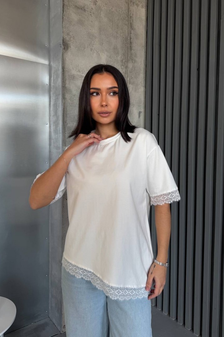 Футболка с кружевом AVB-136A420