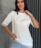 Футболка с кружевом AVB-136A420