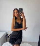 Шелковая ночнушка с кружевом LIB-8901A320